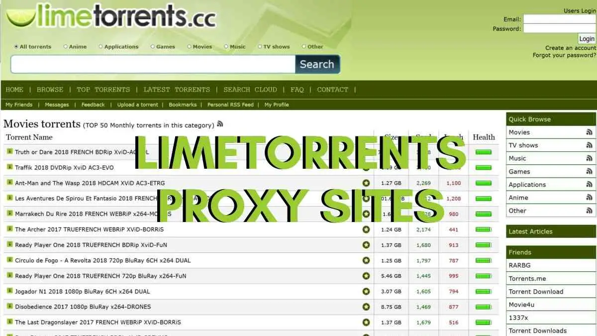 lime torrents proxy