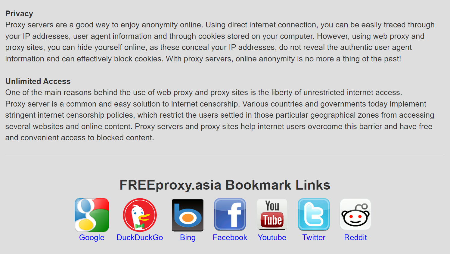 free proxy asia